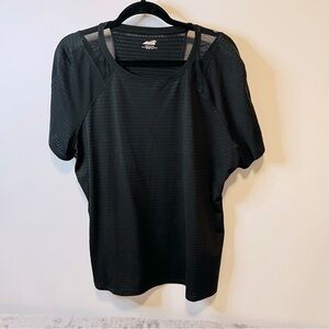 Avia Black Mesh Panel Active T-Shirt XL